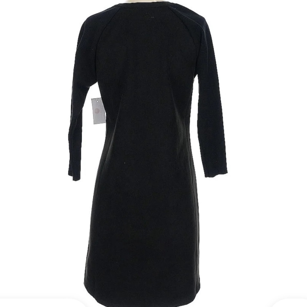 Lauren James River Dress Black Casual 3/4 Sleeve Pocket Suede Knit Sleeve Small - Picture 4 of 9